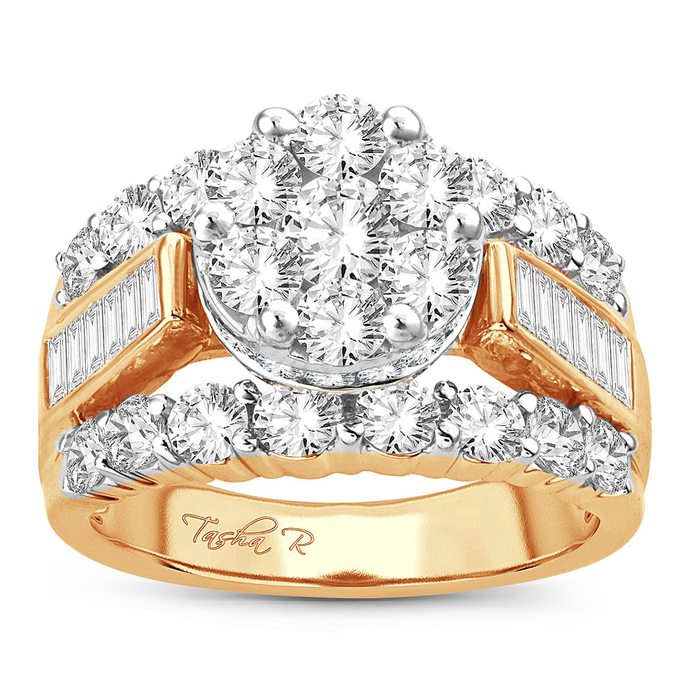 14K Yellow Gold Elegant  3.00Ct Diamond Ring