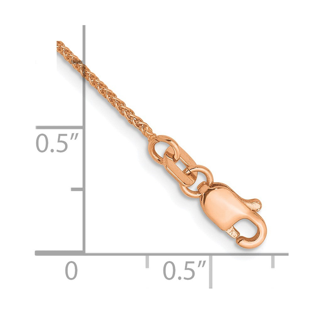 14K Rose Gold 1.0mm Spiga Chain Anklet