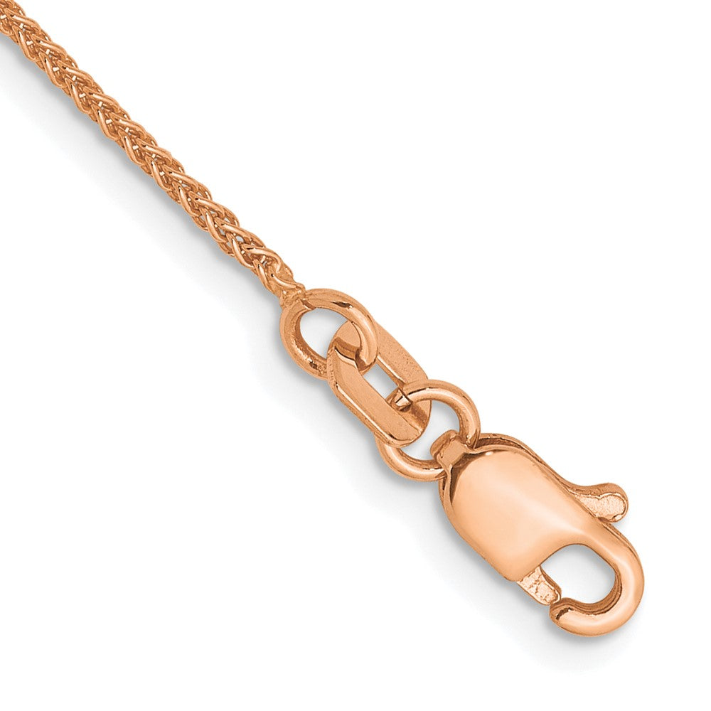 14K Rose Gold 1.0mm Spiga Chain Anklet