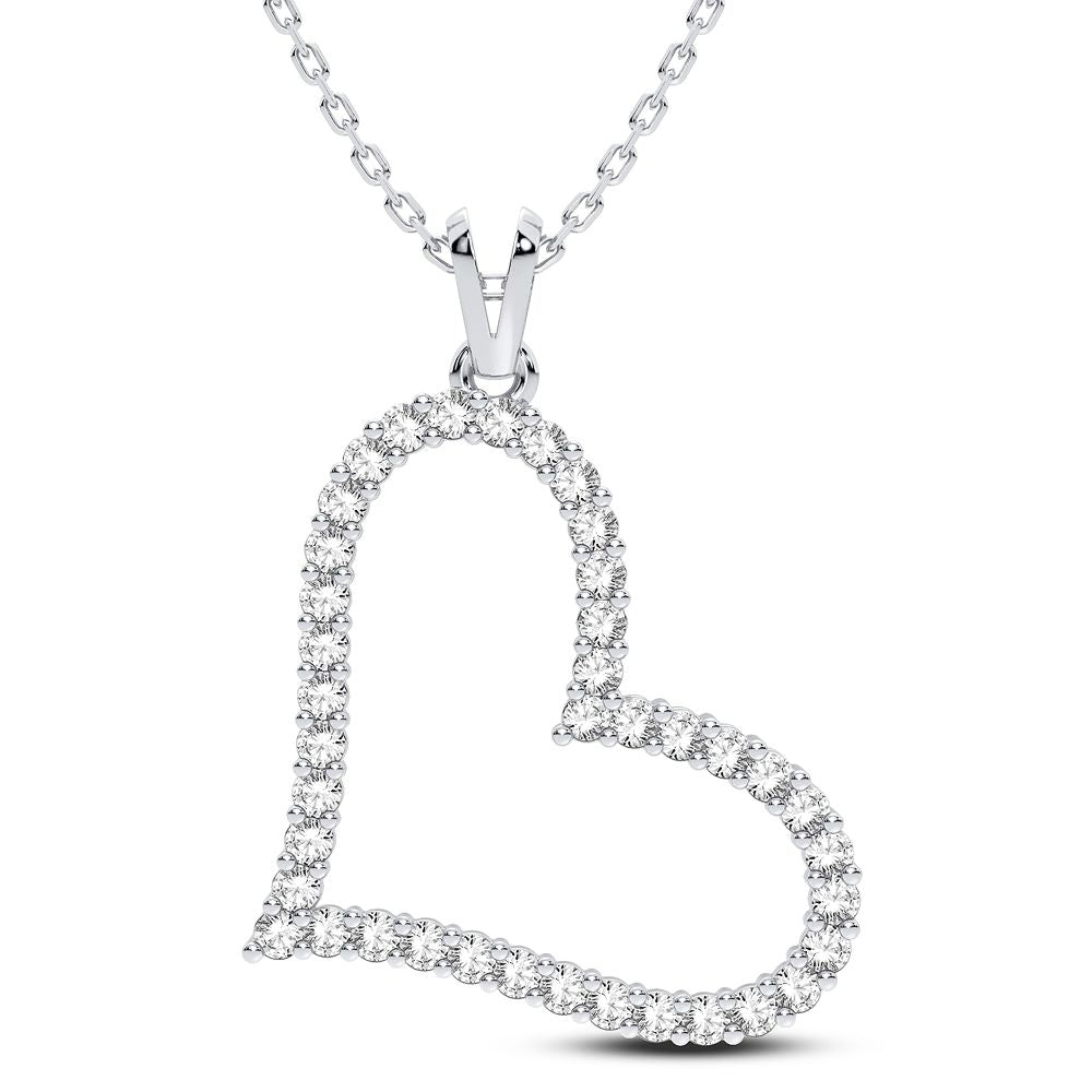 14K White Gold Exquisite 0.50Ct Diamond Pendant