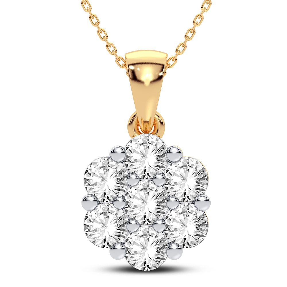 14K Yellow Gold Elegant 0.25Ct Diamond Pendant