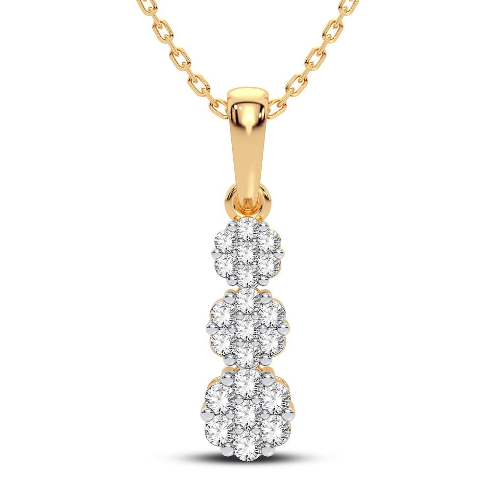 10K Yellow Gold Elegant 0.22Ct Diamond Pendant