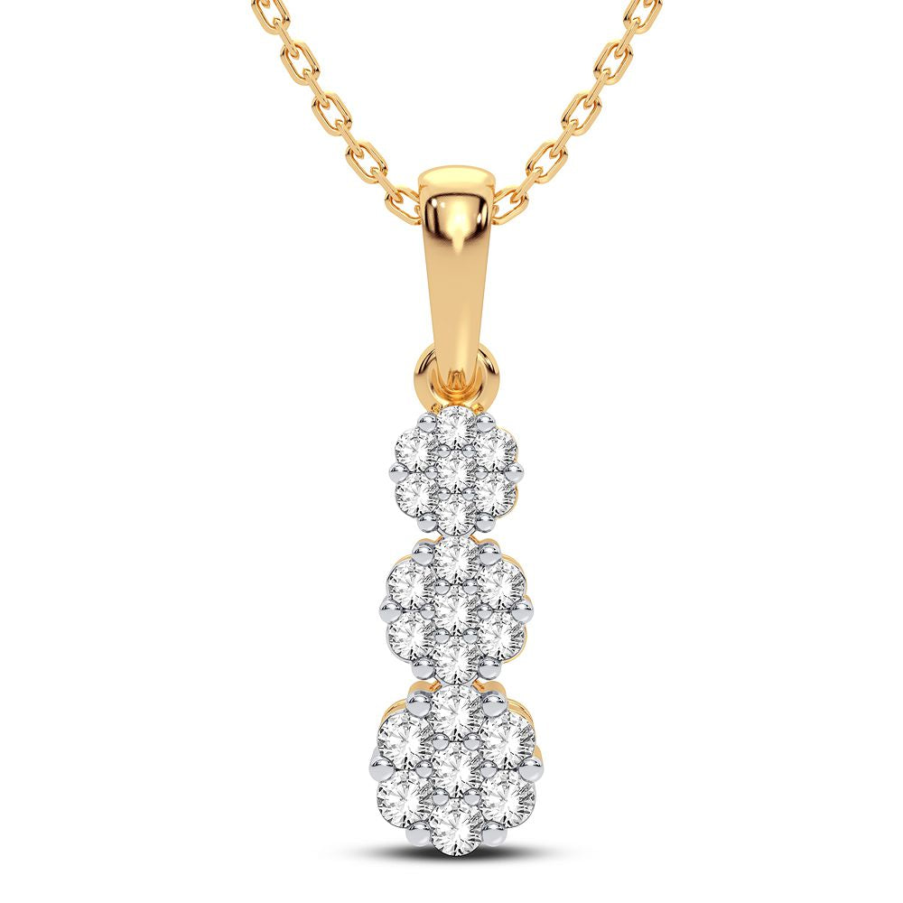 14K Yellow Gold Elegant 1.00Ct Diamond Pendant