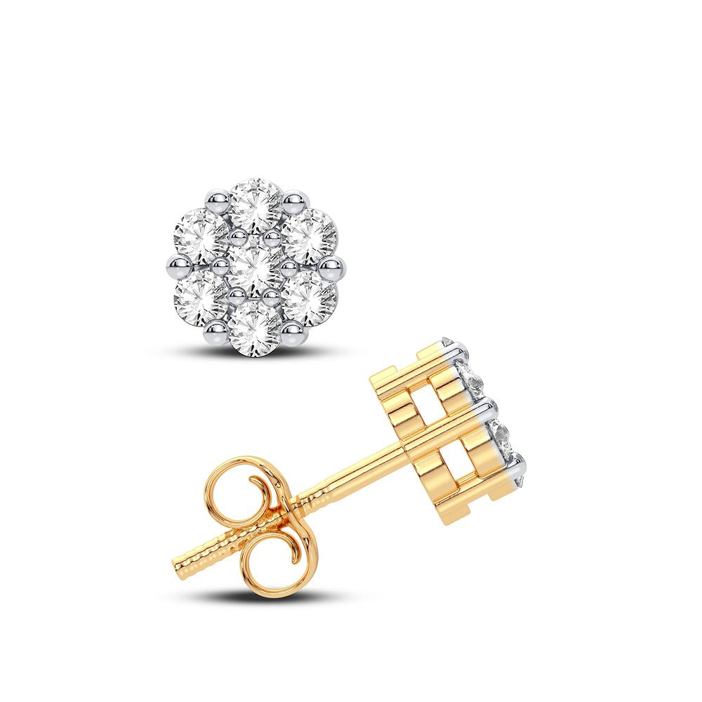 10K Yellow Gold Exquisite 0.14Ct Diamond Earring