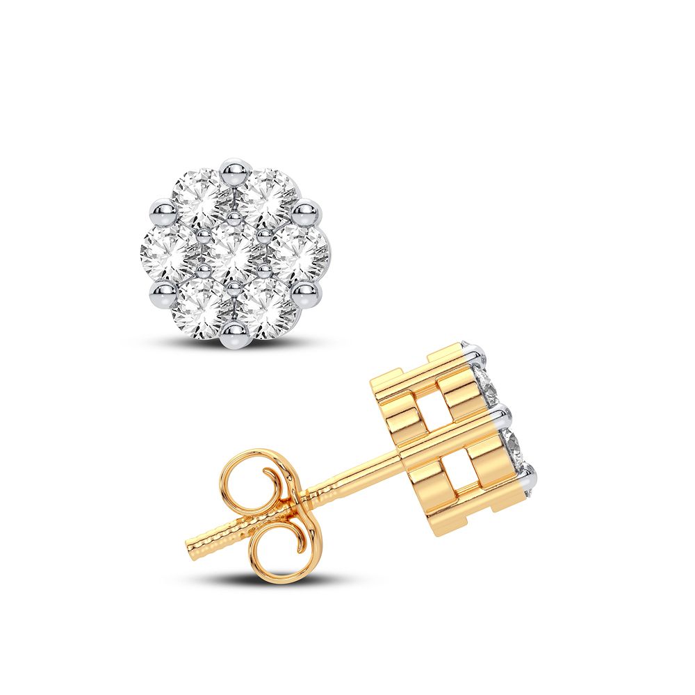 14K Yellow Gold Dazzling 0.25Ct Diamond Earring