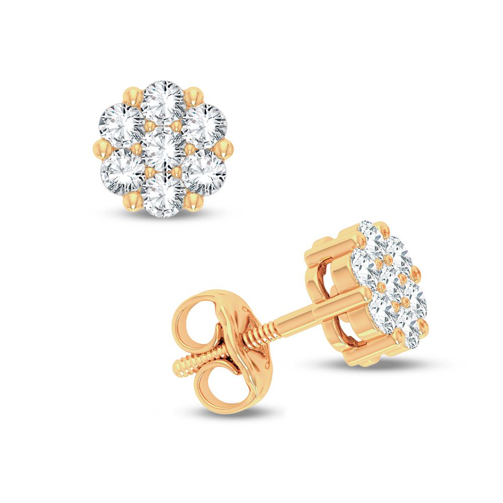 14K Yellow Gold 0.50Ct Diamond Earring