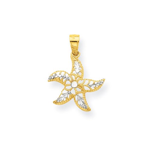 10k & Rhodium Starfish Charm 10C1018