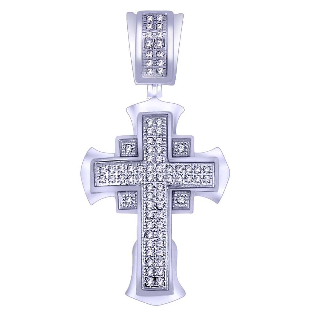 10K White 0.14-0.19Ct D-Cross Charms