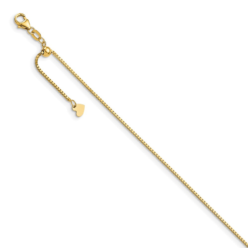 14K Polished Adjustable Box Chain Anklet