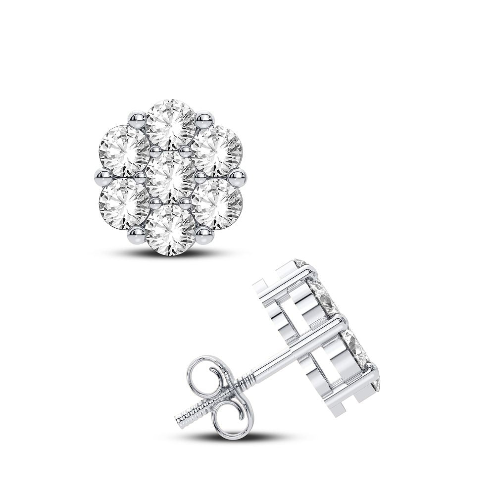 14K White Gold Exquisite 0.91Ct Diamond Earring