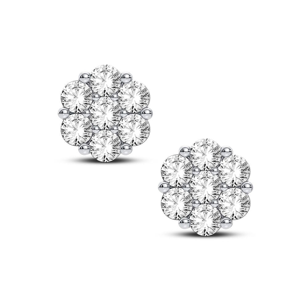 14K White Gold Exquisite 0.91Ct Diamond Earring