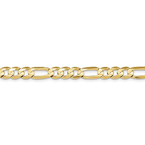 14K 8 inch 7.5mm Concave Open Figaro with Lobster Clasp Bracelet