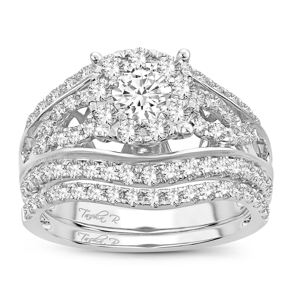 14K White Gold Gorgeous  1.90Ct  Diamond  Bridal  Ring