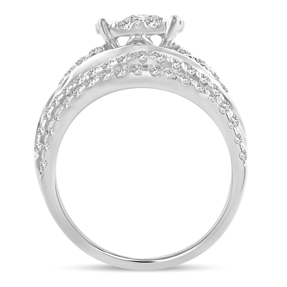 14K White Gold Gorgeous  1.90Ct  Diamond  Bridal  Ring