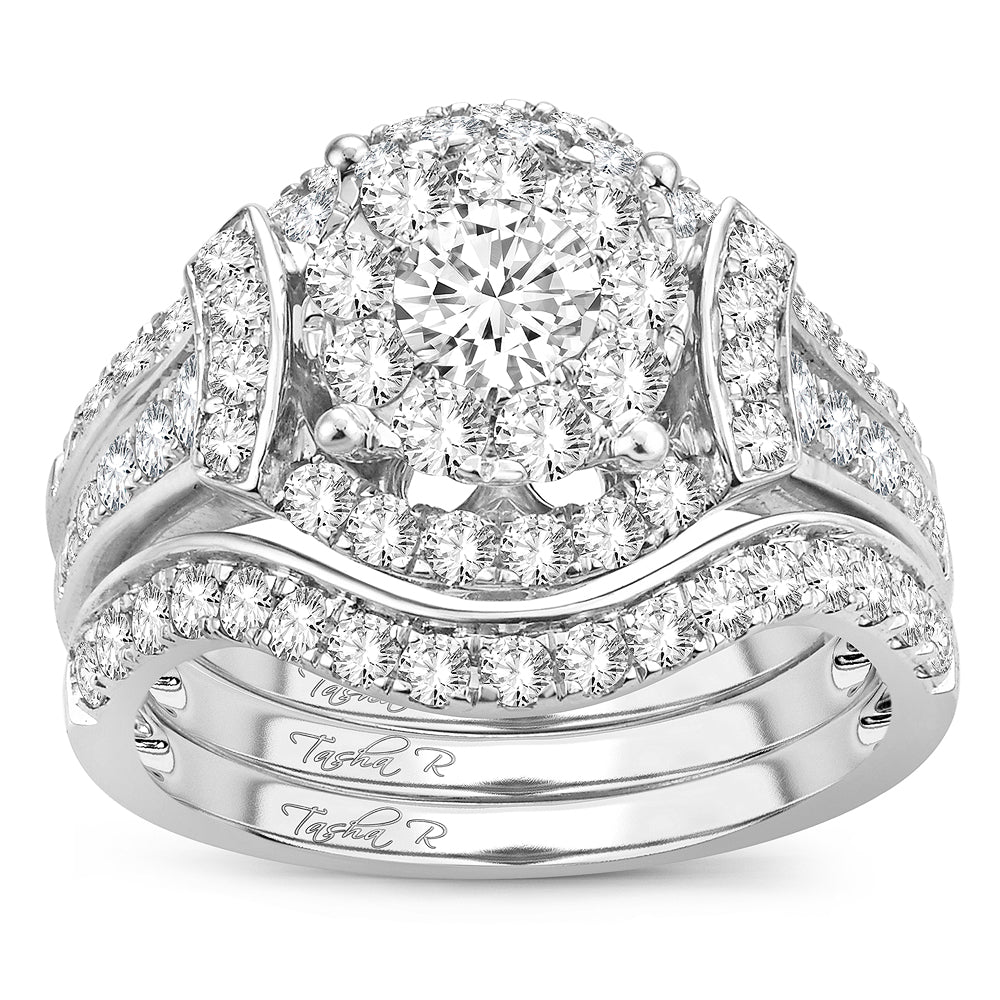 14K White Gold Elegant  2.00Ct  Diamond  Bridal  Ring