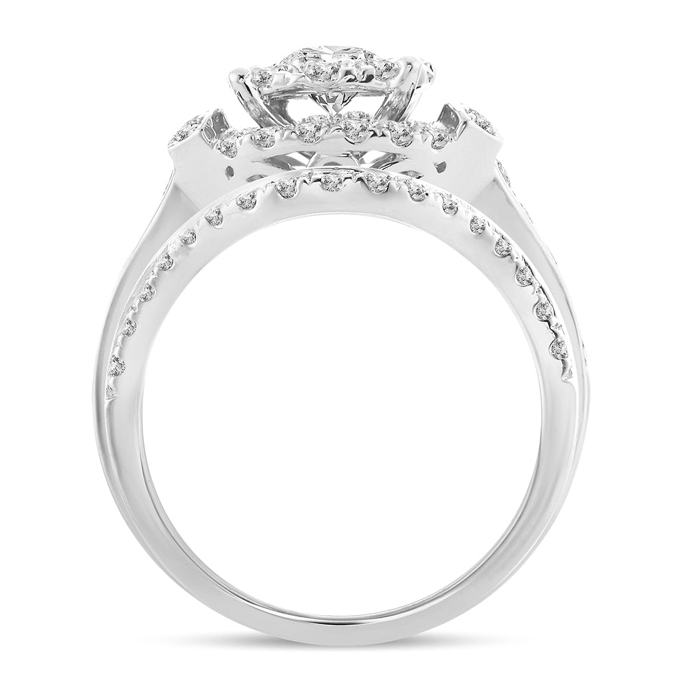 14K White Gold Elegant  2.00Ct  Diamond  Bridal  Ring