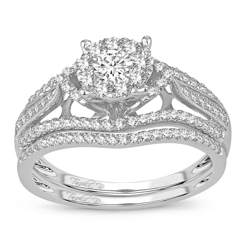 14K White Gold Beautiful  0.75Ct  Diamond  Bridal  Ring