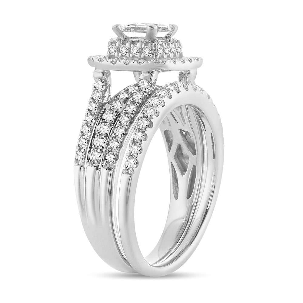 14K White Gold Magnifcnet  1.50Ct  Diamond  Bridal  Ring