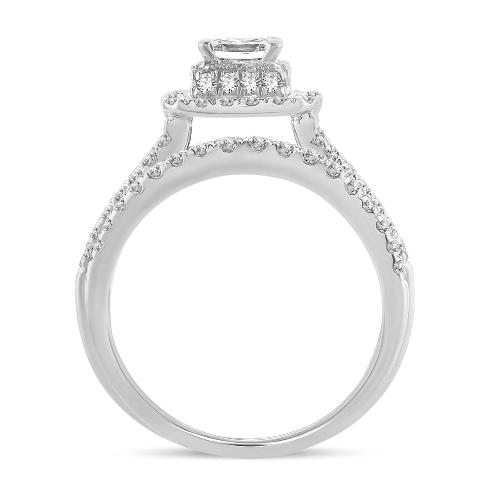 14K White Gold Magnifcnet  1.50Ct  Diamond  Bridal  Ring