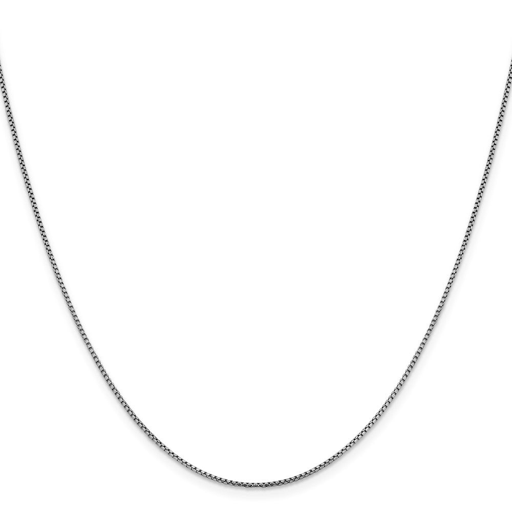 14K White Gold 1.1mm Sparkle Round Box Chain