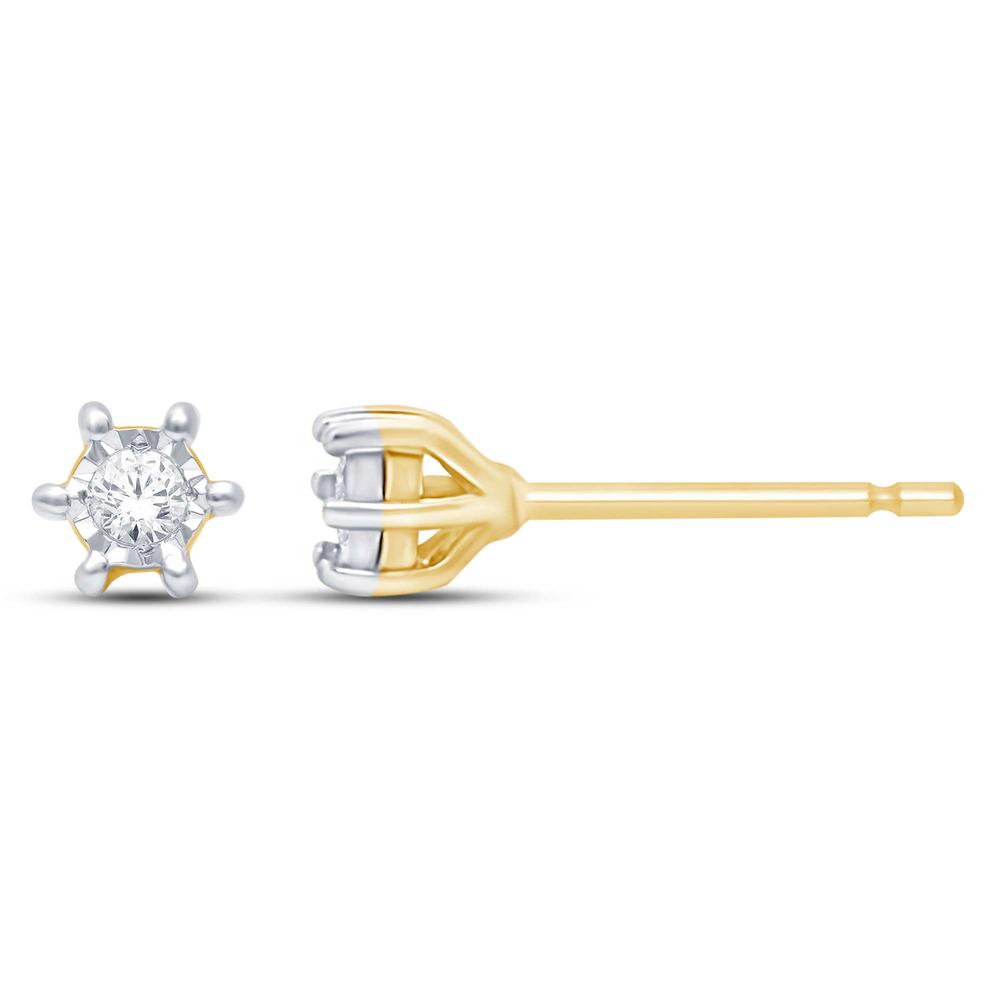 10K Yellow Gold Beautiful  0.05Ct  Diamond  Earring.