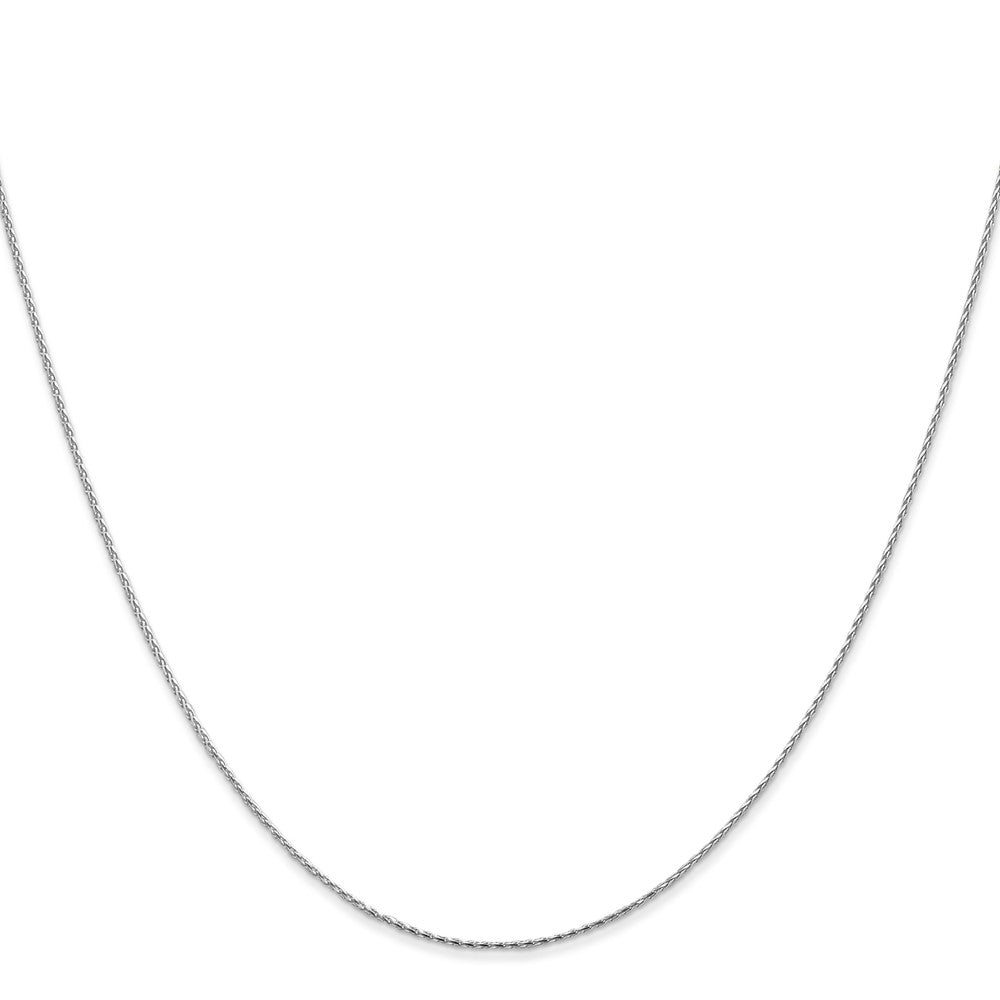 14K White Gold .8mm D/C Wheat Chain