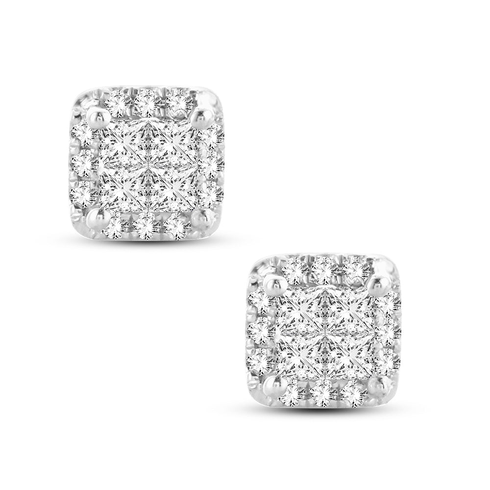 14K White Gold Elegant 0.25Ct Diamond Earring