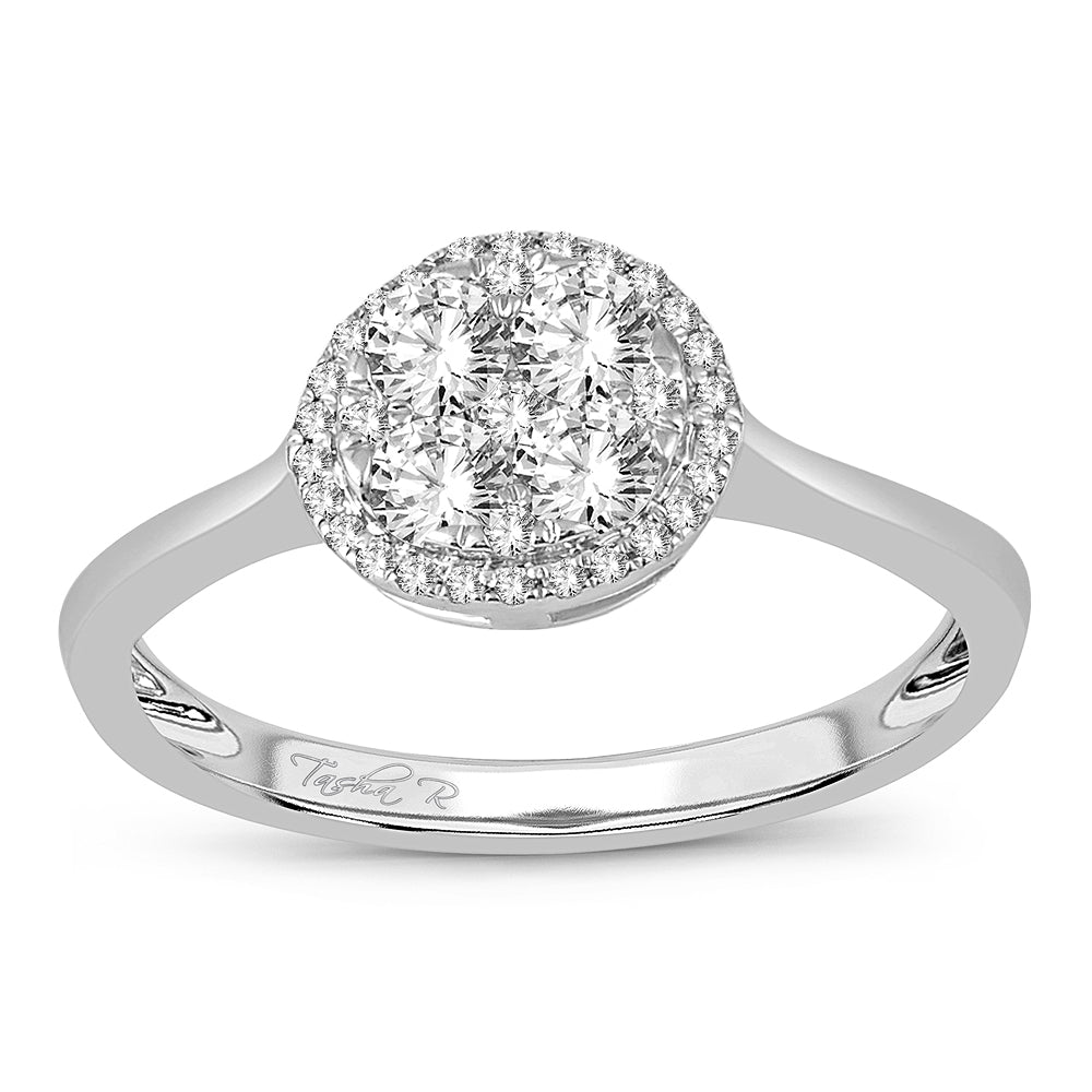 14K White Gold Elegant  0.48Ct  Diamond  Ring