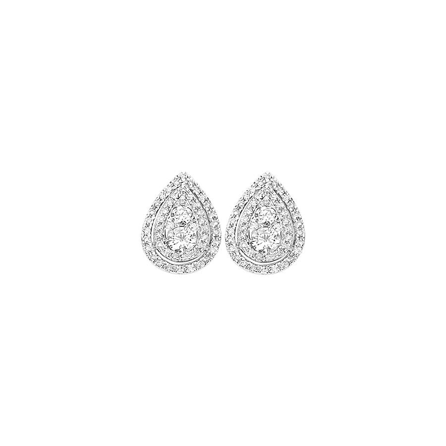 14K White Gold Dazzling  0.75Ct  Diamond  Earring