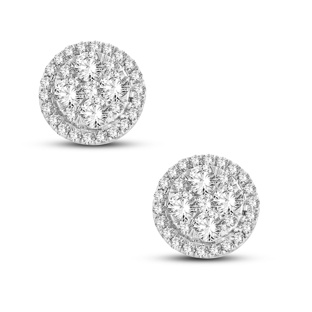 14K White Gold Exquisite  0.67Ct  Diamond  Earring