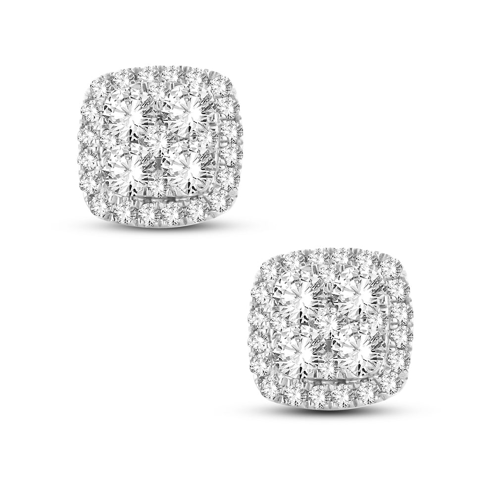 14K White Gold Gorgeous  1.00Ct  Diamond  Earr