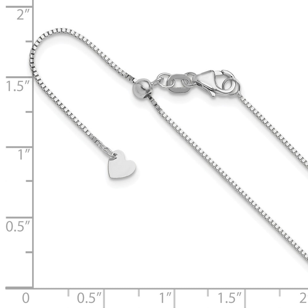 14K White Gold Adjustable .8mm Box Chain