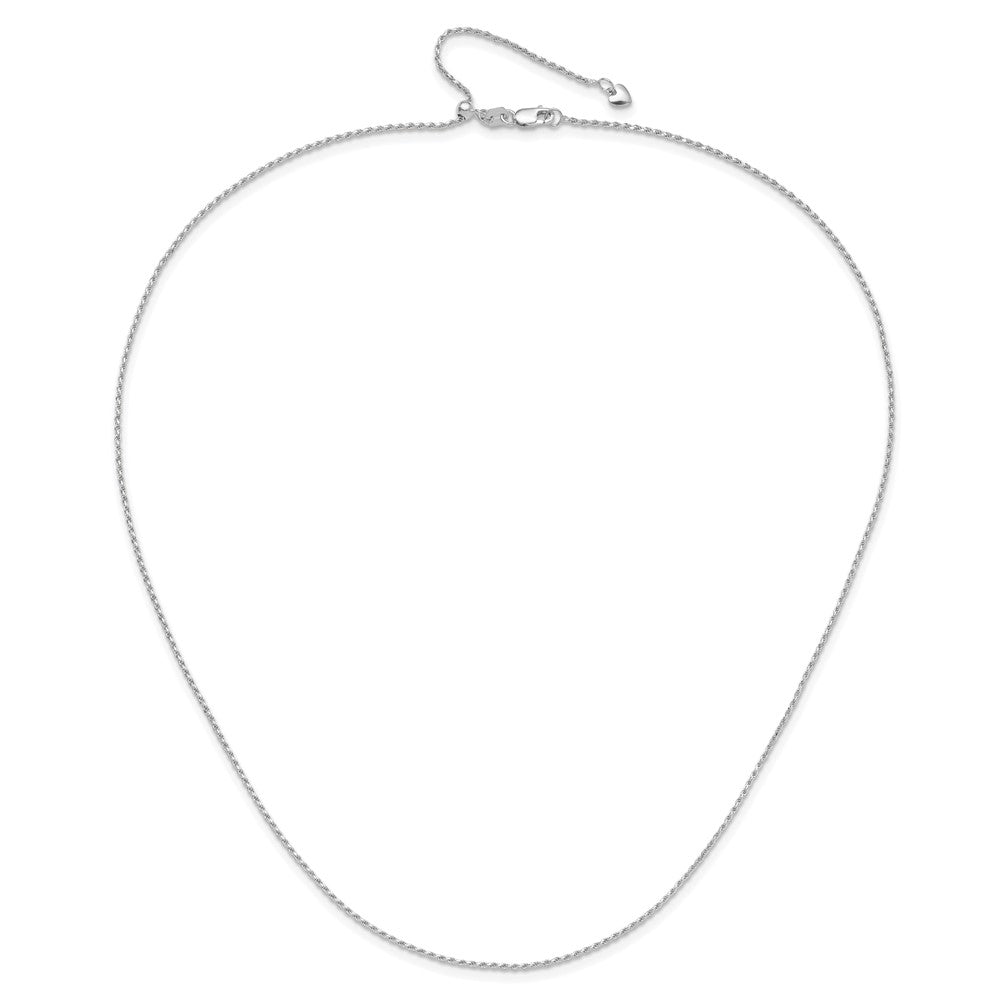 14K White Gold Adjustable 1.2mm D/C Rope Chain