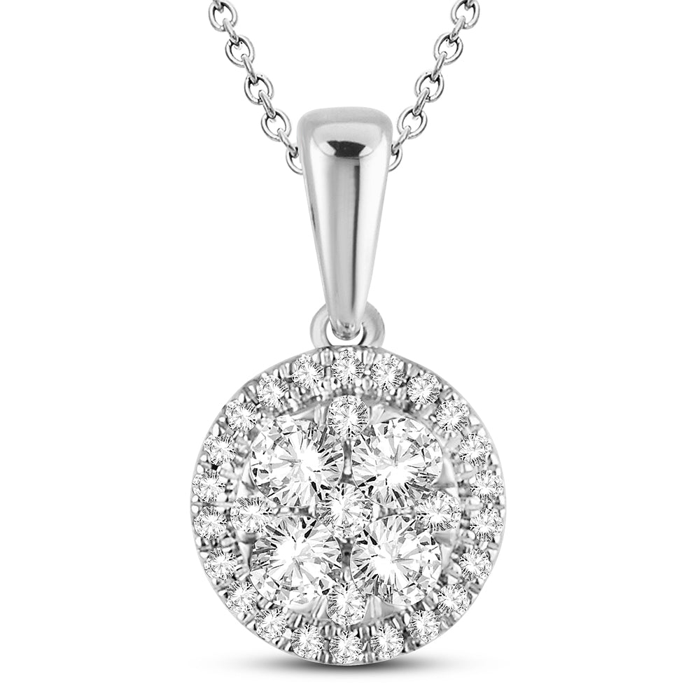 14K White Gold Elegant 0.50Ct Diamond Pendant