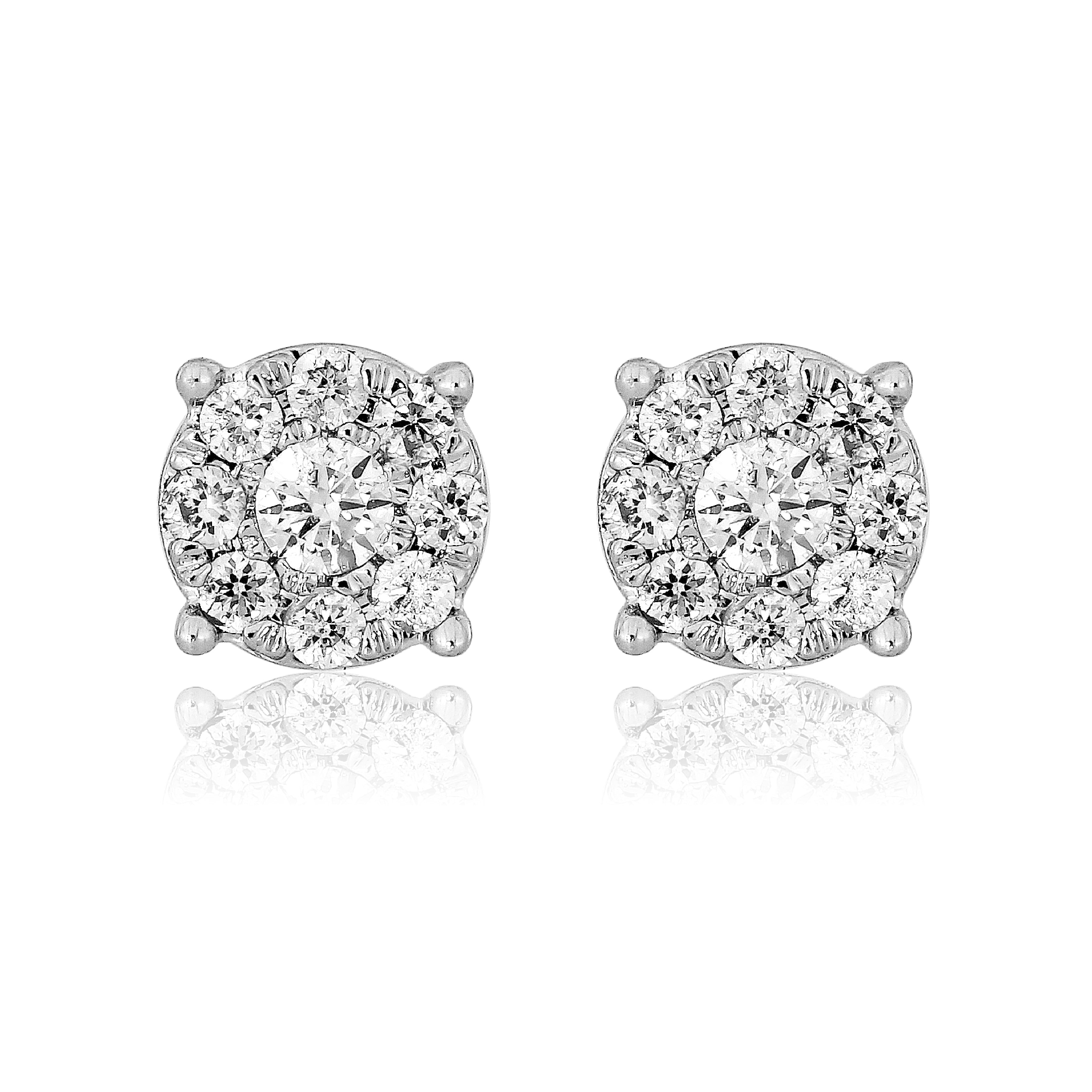 14K White Gold Gorgeous  0.50Ct Diamond Earring