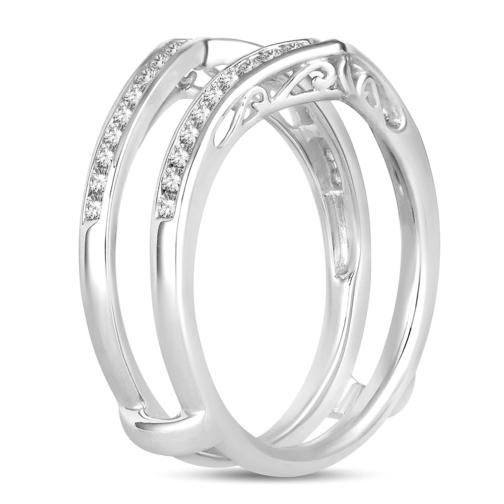 14K White Gold Exquisite  0.38Ct  Diamond Ring Guard