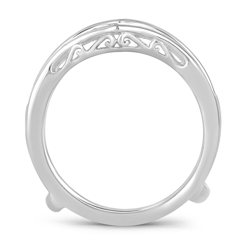 14K White Gold Exquisite  0.38Ct  Diamond Ring Guard