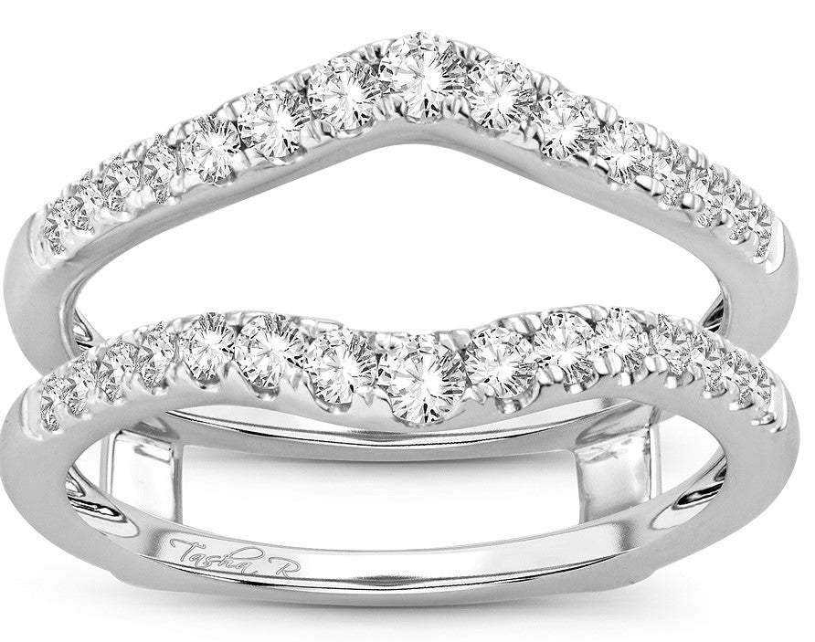 14K White Gold Beautiful  0.50Ct  Diamond  Ring Guard