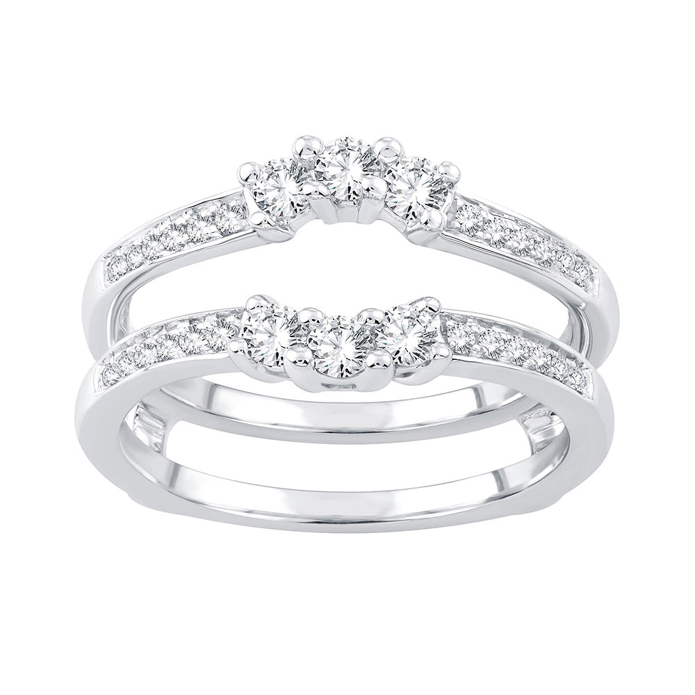 14K White Gold Dazzling  0.50Ct  Diamond  Ring Guard