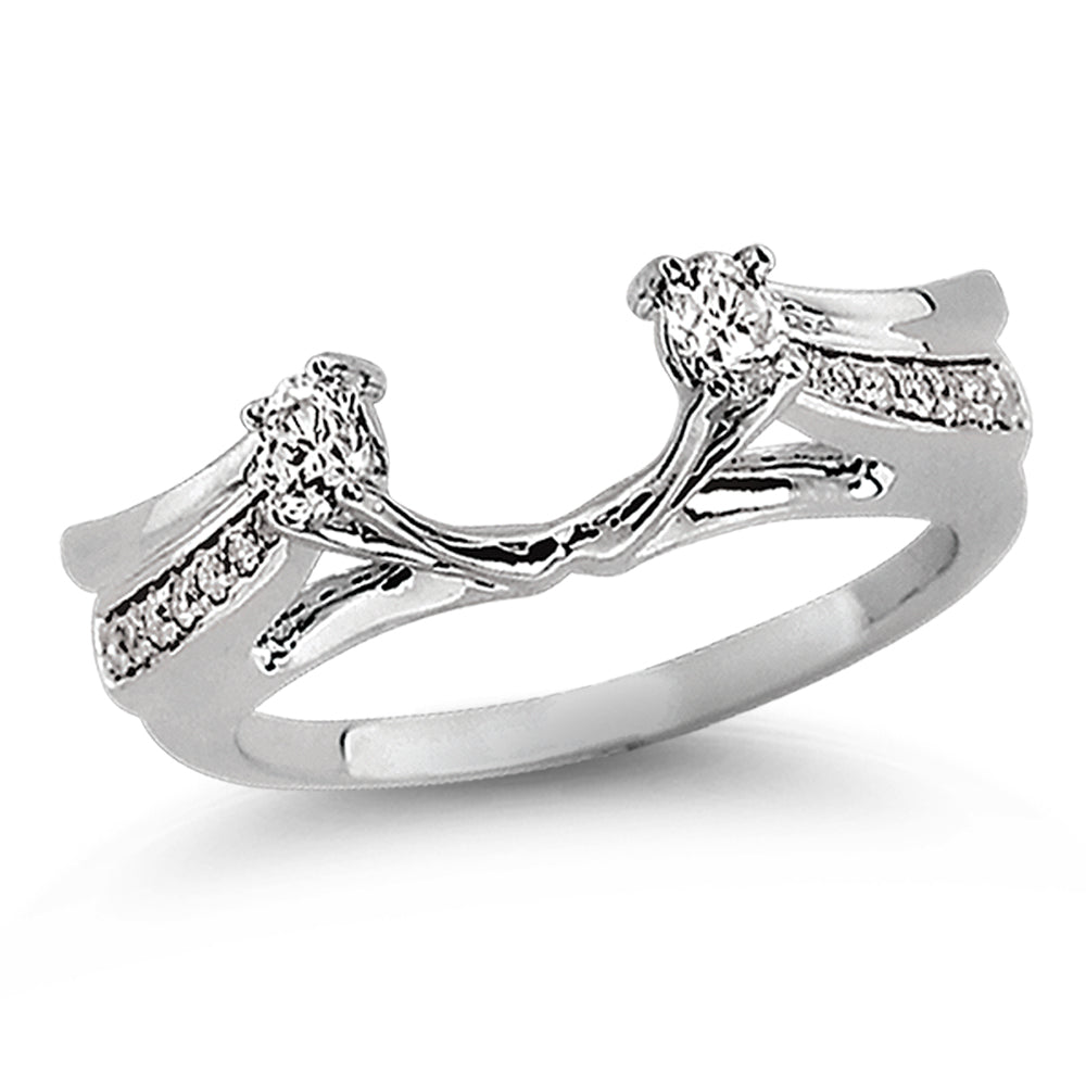 14K White Gold Elegant  0.33Ct  Diamond  Ring Guard