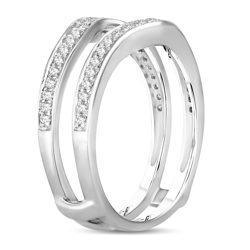 14K White Gold Gorgeous  0.40Ct  Diamond  Ring Guard