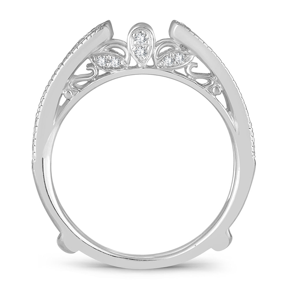 14K White Gold Beautiful  0.34Ct Ring Guard