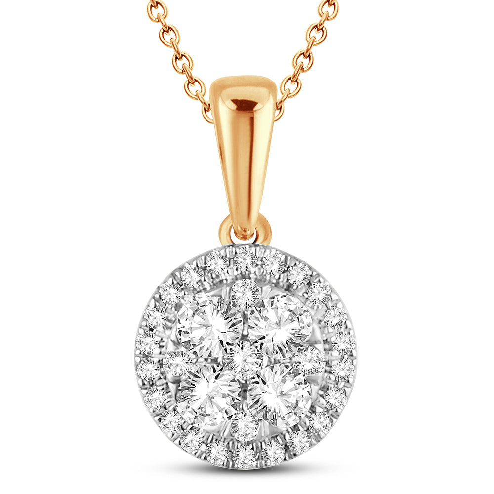 14K Yellow Gold Elegant 0.50Ct Diamond Pendant