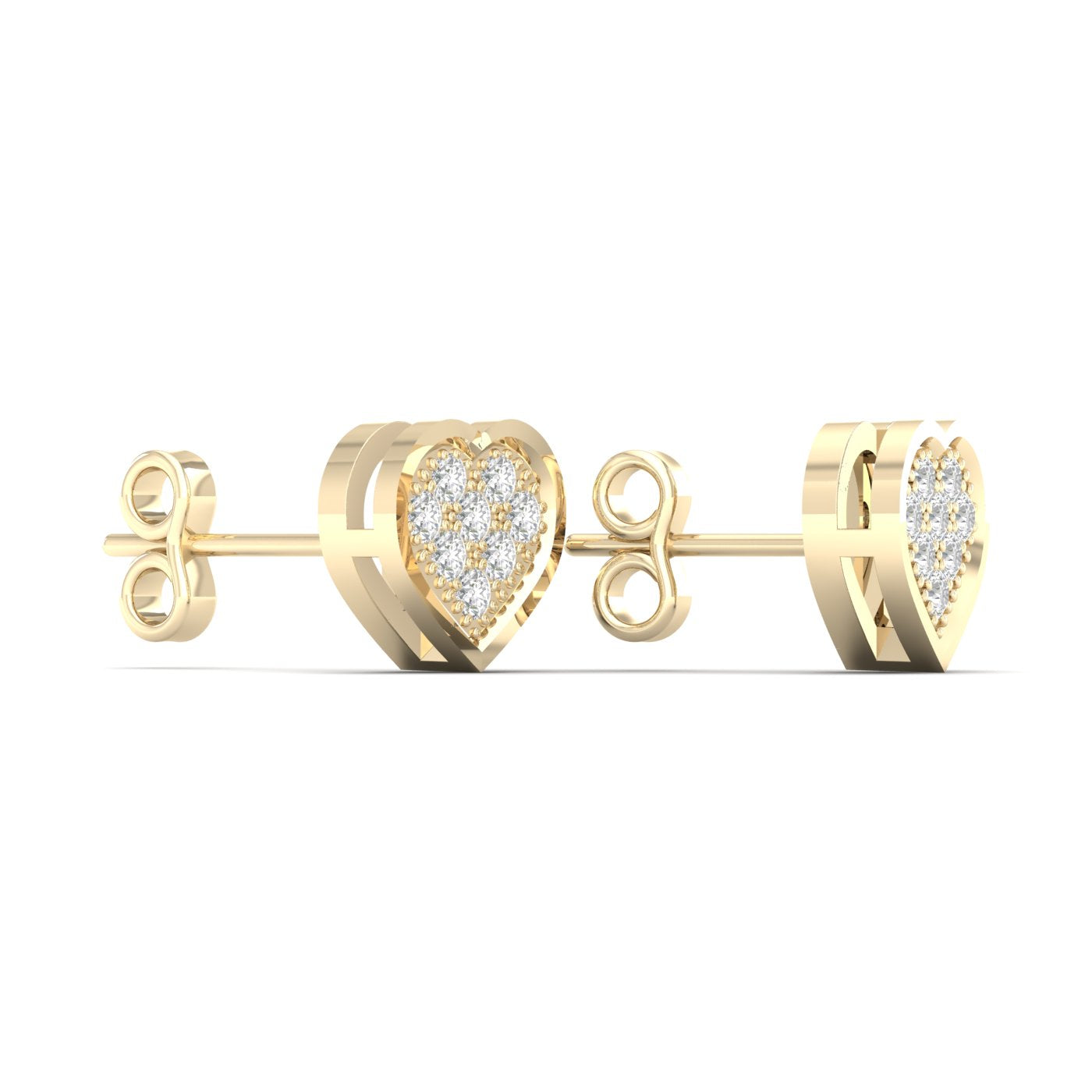 10K Yellow Gold Dazzling 0.05Ct Diamond Earring