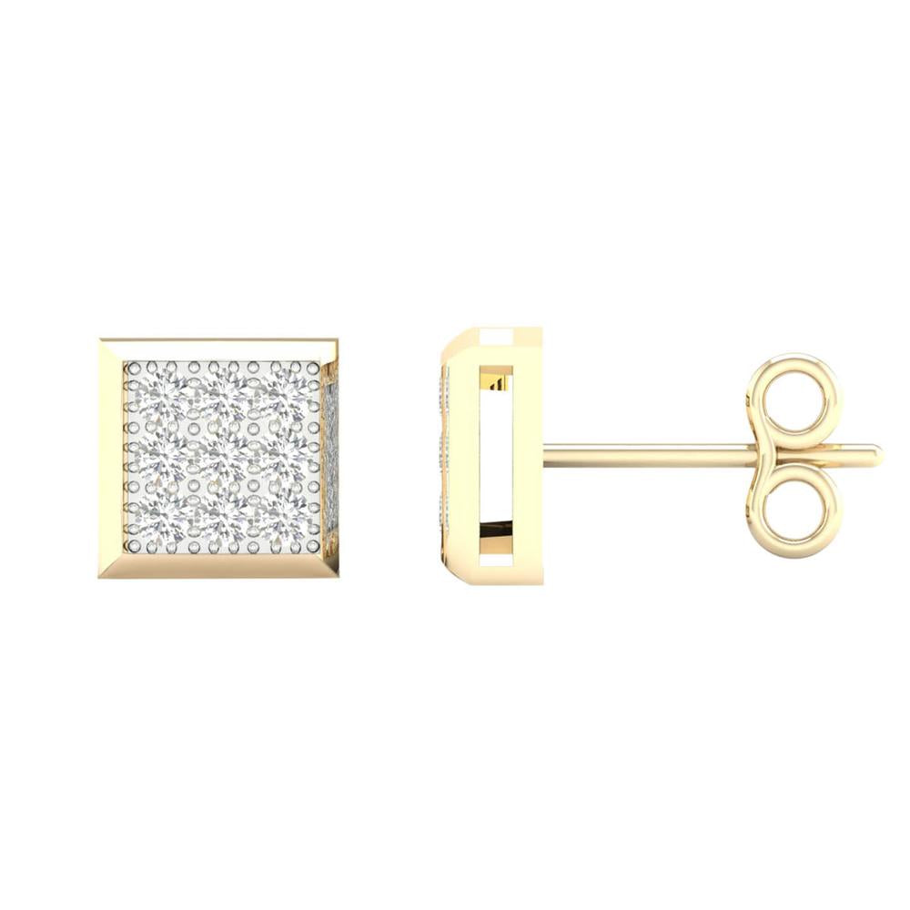 10K Yellow Gold Exquisite 0.05Ct Diamond Earrings