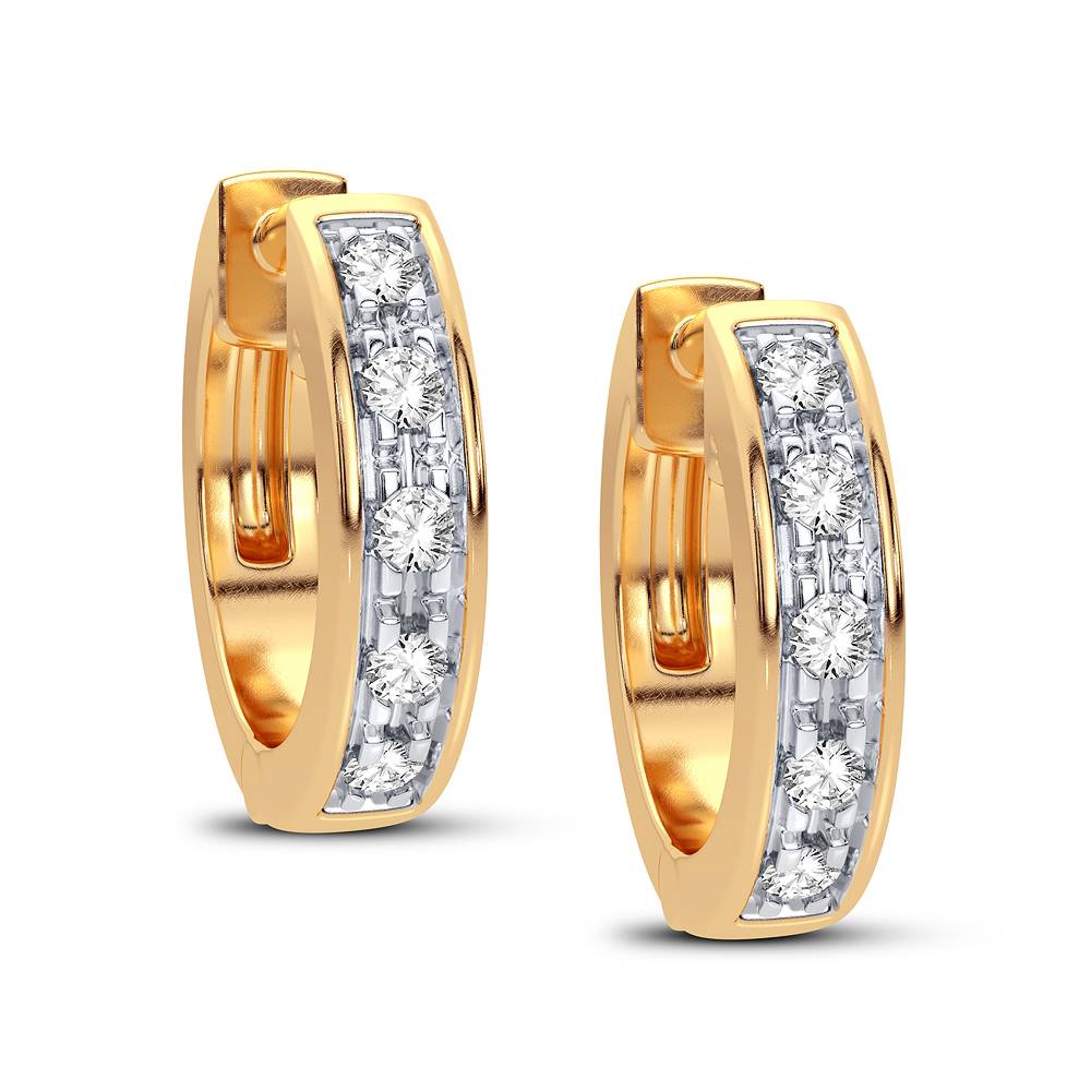 10K Yellow Gold Dazzling 0.05Ct Diamond Earring