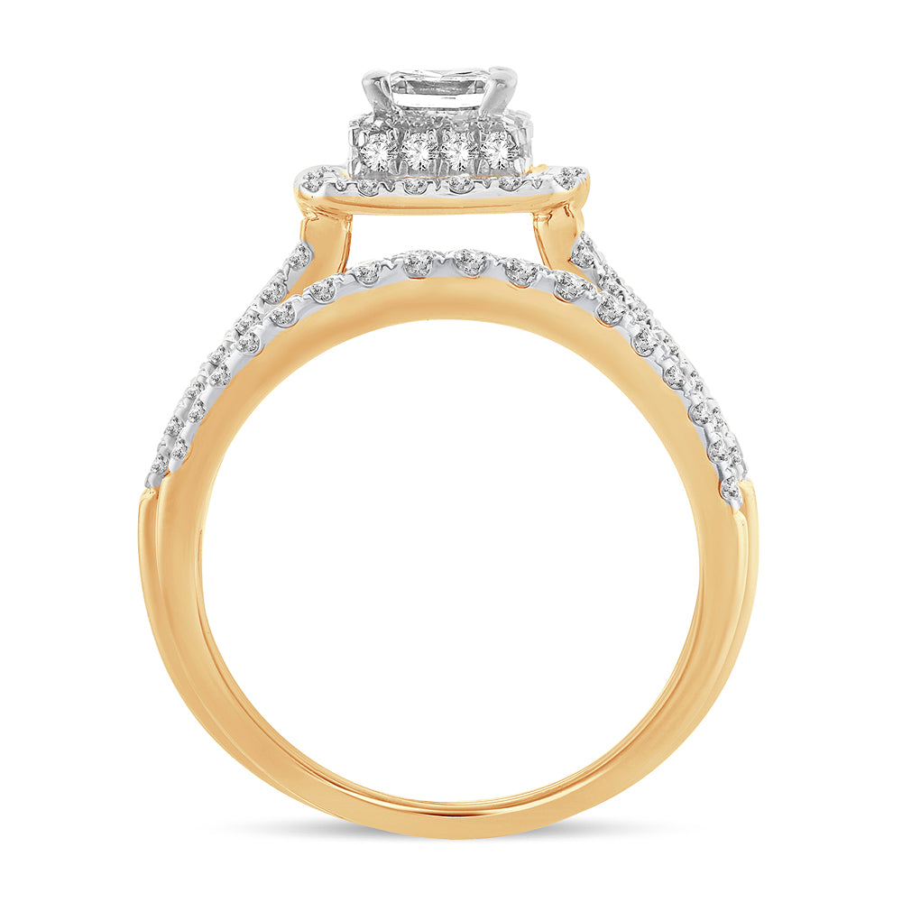 14K Yellow Gold Dazzling  1.50Ct  Diamond  Bridal  Ring