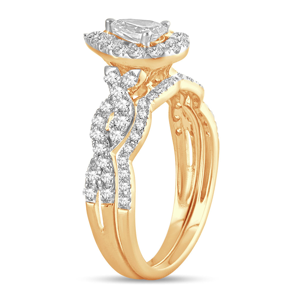 14K Yellow Gold Gorgeous  1.40Ct  Diamond  Bridal  Ring