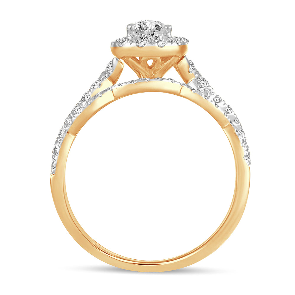 14K Yellow Gold Gorgeous  1.40Ct  Diamond  Bridal  Ring