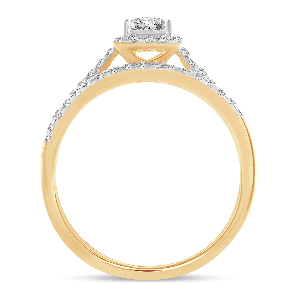 14K Yellow Gold Dazzling  1.00Ct  Diamond  Bridal  Ring